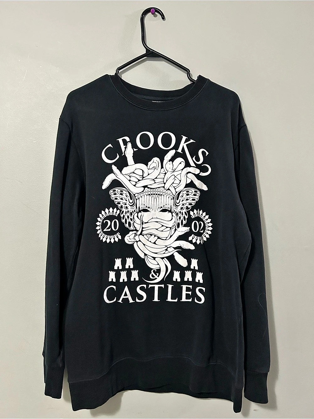 Crooks & Castles graphic sweatshirt Graphic Sweatshirt in Black & White